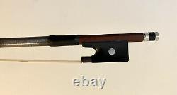 A 4/4 antique Silver Mounted German violin bow Old Vintage