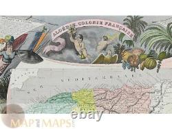 Algérie Colonie Française old map Algeria Levasseur 1861