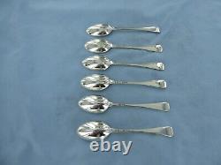 An Antique Sterling Silver Set Of Six O/e Rat Tail Teaspoons London 1899