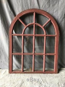 Antique 14 Lite Arched Dome Top Window Sash Shabby Old Vtg Chic 33x26 723-17E