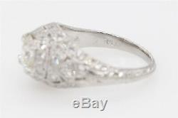 Antique $18,000 1920s 2ct VS Old Euro Diamond Platinum Filigree Wedding Ring
