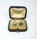 Antique 18kt Gold Hallmarked Earrings With Old Cut Diamonds And Enamel With Box