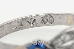 Antique 1920 $10,000 2.25ct Old Cut Diamond Blue Sapphire Platinum Filigree Ring