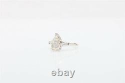 Antique 1920s $10,000 2ct Old Pear Cut VS Diamond Platinum Wedding Ring RARE