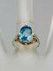 Antique 1920s $3000 5ct Natural Old Cut Blue Zircon 14k White Gold Filigree Ring