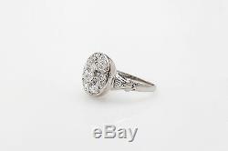 Antique 1920s $6000 2ct Old Euro Diamond Platinum Filigree Ring NICE
