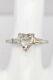 Antique 1930s $6000 Deco 1.32ct Old Heart Cut Diamond Platinum Wedding Ring Rare