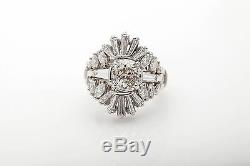 Antique 1940s $20,000 4.50ct Old Euro Diamond Platinum Wedding Ring Set 14g