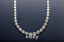 Antique 1940s $60,000 25ct Old Mine Cut Euro Diamond Platinum Necklace 16 WOW