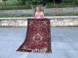 Antique 80-90 Years Old Vintage Rug, Hand Knotted Tribal Wool Area Rug, Boho Rug