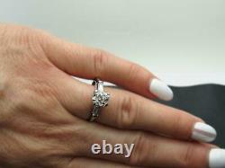 Antique Art Deco GIA 1.21ct Old Mine Cut Diamond Engagement Platinum Ring