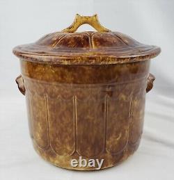 Antique Bennington Rockingham Chamber Pot Primitive Stoneware Old Pottery Crock