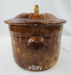 Antique Bennington Rockingham Chamber Pot Primitive Stoneware Old Pottery Crock