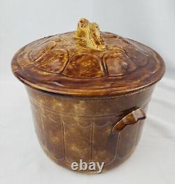 Antique Bennington Rockingham Chamber Pot Primitive Stoneware Old Pottery Crock