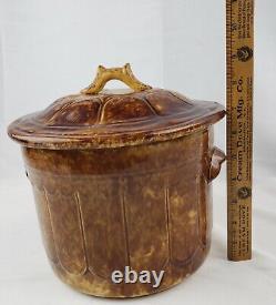 Antique Bennington Rockingham Chamber Pot Primitive Stoneware Old Pottery Crock