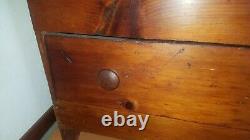 Antique Blanket Chest American Pine Trunk Primitive Very Old Rare