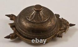 Antique Bronze Table Reception Bell Dragon Sound Key Winder Spike Rare Old 19th