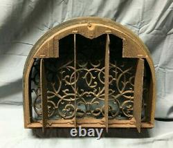 Antique Cast Iron Arch Top Rust Heat Grate 13x16 Register Vintage Old 383-22B