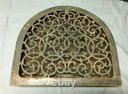 Antique Cast Iron Arch Top Rust Heat Grate 13x16 Register Vintage Old 383-22B