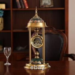 Antique Clock Vintage Mechanical Brass Dial Rare Handmade Old Collectible Craft