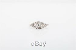 Antique Edwardian 1900s $3000 1ct Old Euro VS H Diamond Platinum Ring