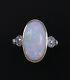 Antique Edwardian Opal Old European Cut Diamond Ring 14k Gold Platinum Estate
