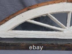 Antique Eyebrow Arch Top Dome Window Fan Sunburst Old Shabby Vtg Chic 561-17P