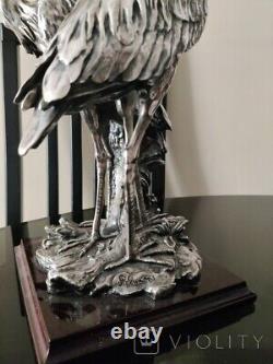 Antique Figure 925 Silver Plating Signed Statue Sculpture Decor Rare Old 20th