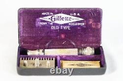 Antique Gillette Old Type Safety Razor Kit
