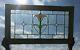 Antique Leaded Stained Glass Window Tulip Victorian Old Cottage Vtg Chic 396-18p