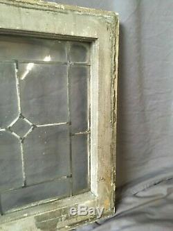 Antique Leaded Stained Glass Window Tulip Victorian Old Cottage Vtg Chic 396-18P