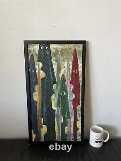 Antique Modern Cubism Expressionist Oil Painting Old Vintage Cubist Abstract 62