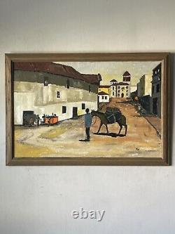 Antique Modern Spanish Landscape Impressionist Oil Painting Old Vintage Strong