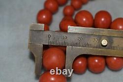 Antique Old Big Natural Red Momo Coral Beads Necklace 196.0 Grams
