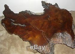Antique Old Growth Redwood Burl Wood Coffee Table Collectible Vintage Furniture