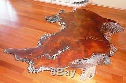 Antique Old Growth Redwood Burl Wood Coffee Table Collectible Vintage Furniture
