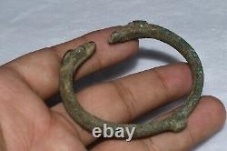 Antique Old Roman Bronze Bracelet with Snake finials Circa 1st 3rd Century AD