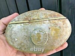 Antique Old U. S III D. G Rex 1807 Coin Fitted Vintage Brass Box B & W Mark U. S. A
