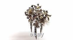 Antique Old Vintage Diamond 18K Gold & Silver Pin Brooches Victorian Jewelry