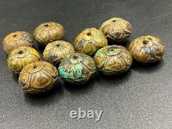 Antique Old Vintage Jewelry Bead Of Turquoise Stone From Himalayan Regions