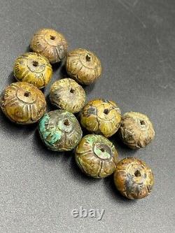 Antique Old Vintage Jewelry Bead Of Turquoise Stone From Himalayan Regions