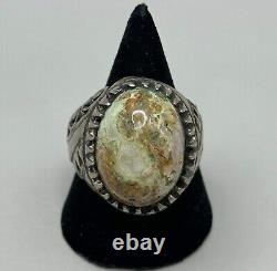 Antique Old Vintage Near Eastern Silver Hakik Carnelian Ring in Good Condition