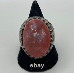 Antique Old Vintage Near Eastern Silver Hakik Carnelian Ring in Good Condition