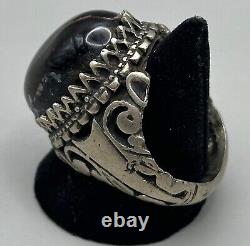 Antique Old Vintage Near Eastern Silver Hakik Carnelian Ring in Good Condition