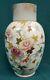 Antique Old Vintage Victorian Era Hand Painted Ceramic Floral Pattern Vase