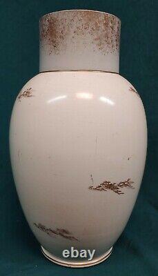 Antique Old Vintage Victorian Era Hand Painted Ceramic Floral Pattern Vase
