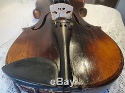 Antique Old Vintage Violin 4/4 Size Richard Ribus Maker Nice Sound