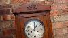 Antique Old Vintage Wall Clock With Key U0026 Pendulum See Video