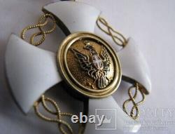 Antique Order Crown Italy Gold Enamels Eagle Badge Cross White Rare Old 20th