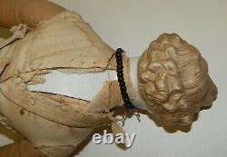 Antique Parian Head 20 Dresden Gentleman Doll Molded Blonde Hair Old Body